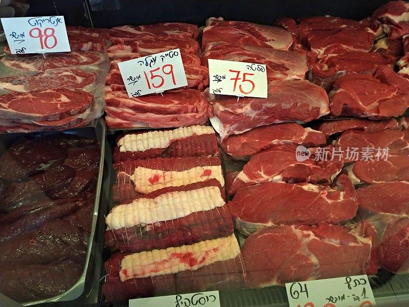 肉店。满足市场。