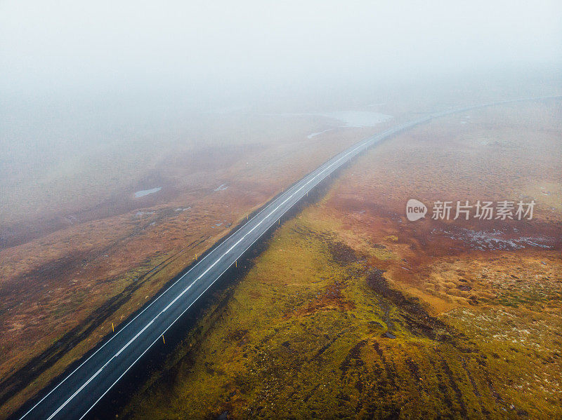 无人机在冰岛的道路