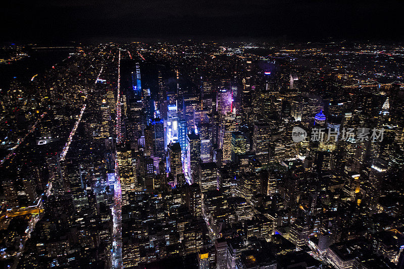 纽约夜景鸟瞰图