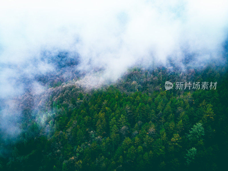 山上有雾，下雨天