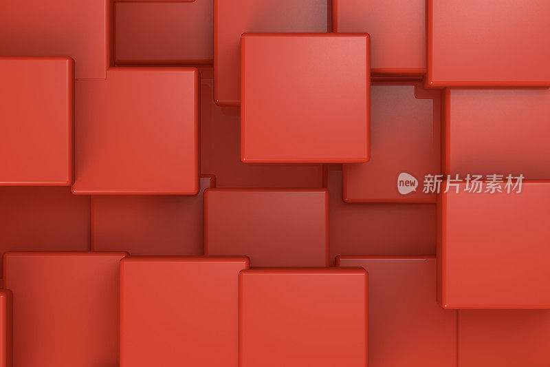 抽象三维红色方块背景