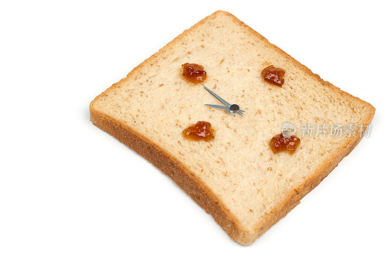 早午餐的时间到了!面包钟显示在11点。