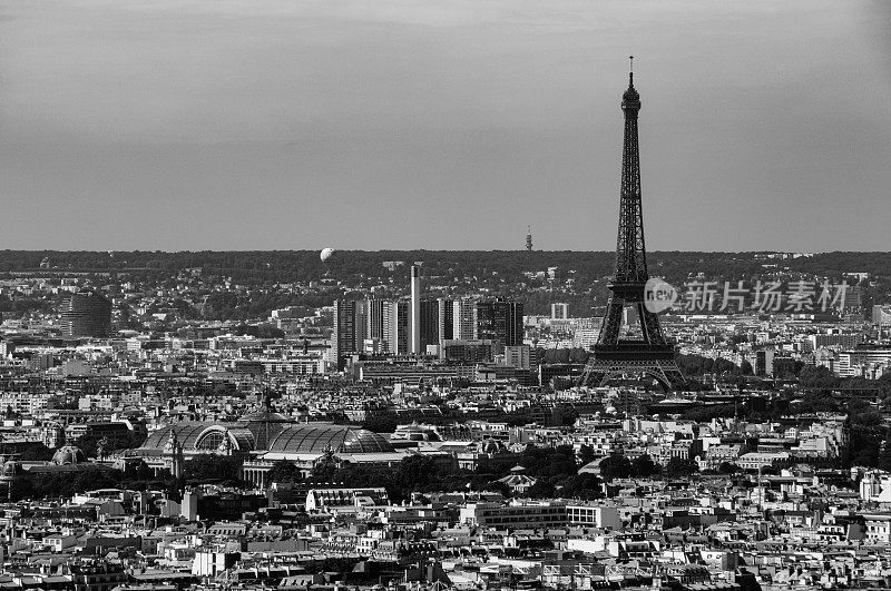 从蒙马特(法国巴黎)看埃菲尔铁塔