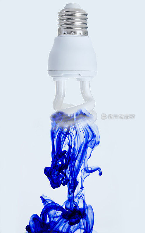 荧光灯泡和流动液体。创意和抽象的纹理。