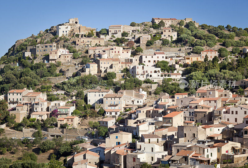 山上的村庄，法国科西嘉岛
