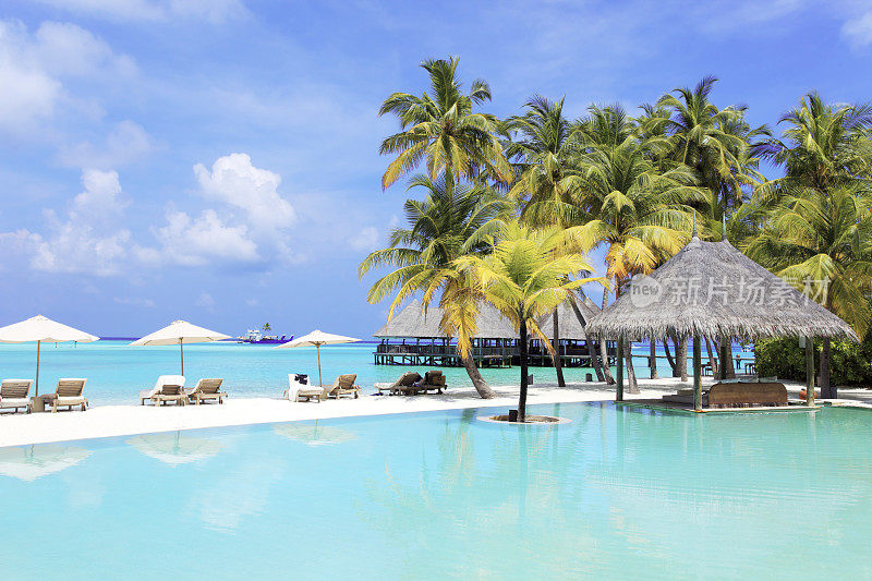 马尔代夫的热带度假胜地。