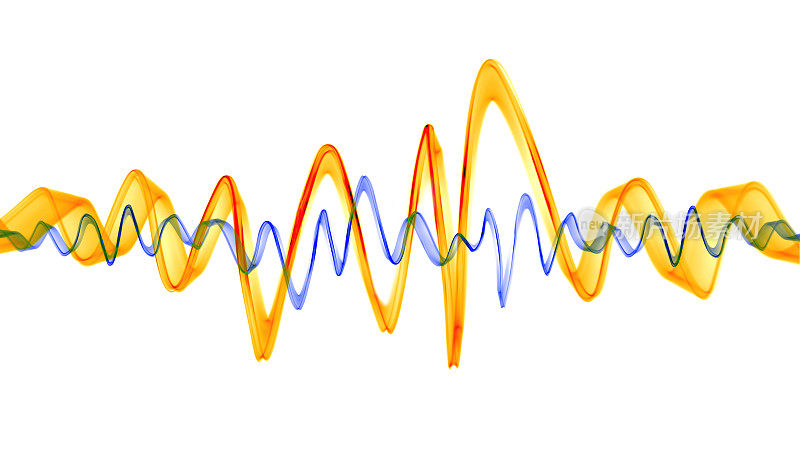 橙色和蓝色声波