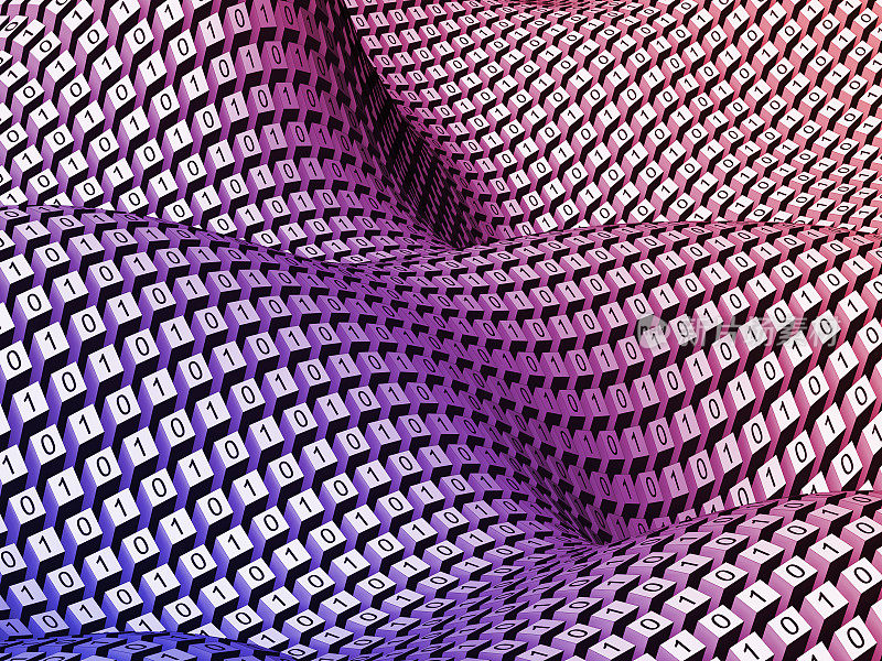 二进制代码(粉色和紫色渐变)