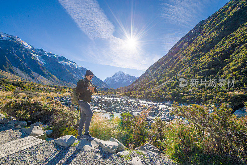 新西兰风景优美的山景拍摄于库克山