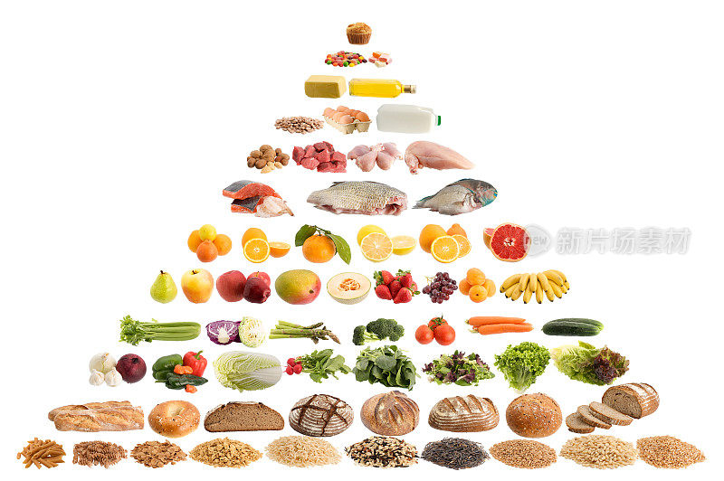 食物金字塔由各种食物组成