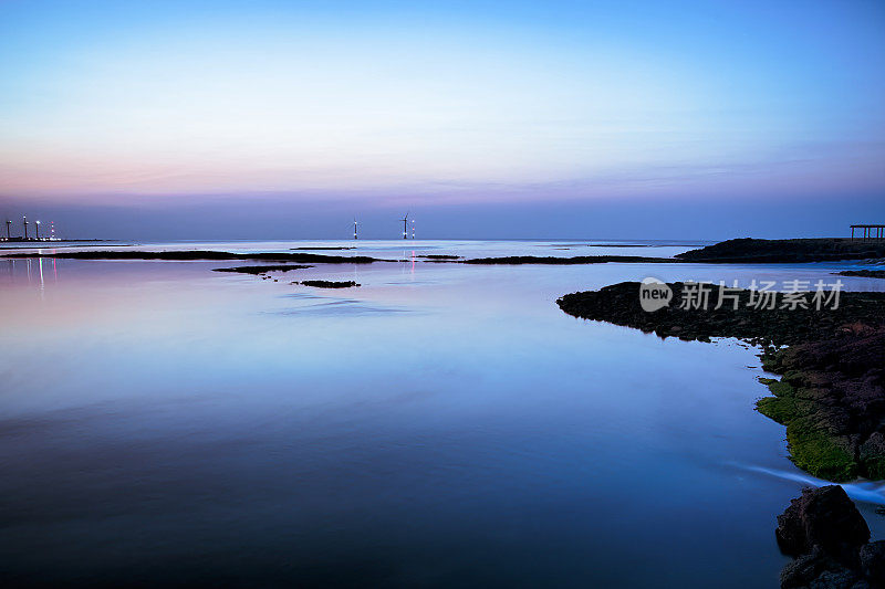 济州岛海滩VD702日落后的黎明