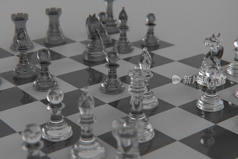 3d渲染玻璃棋子