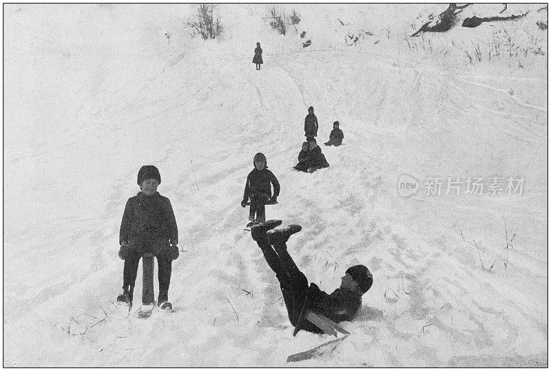 大英帝国的古老照片:加拿大的雪橇