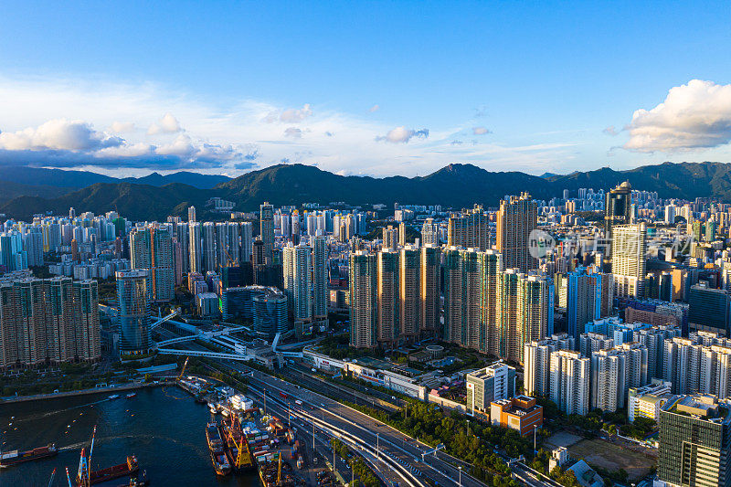 香港九龙拥挤的公寓楼