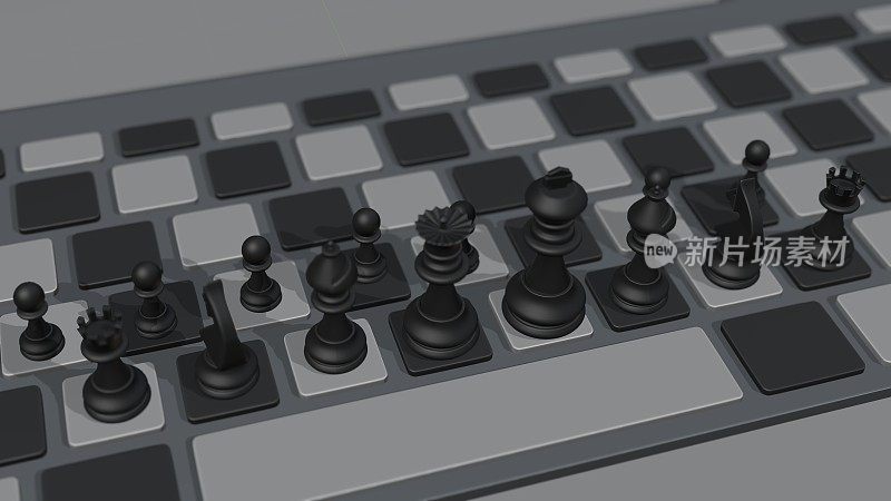 国际象棋与键盘在业务战略概念