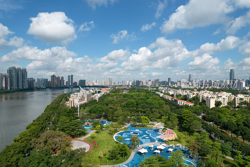 二沙岛白天鸟瞰图