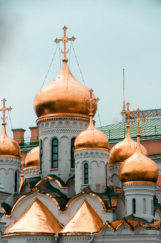 美丽的金色圆顶大教堂的升天在莫斯科，俄罗斯