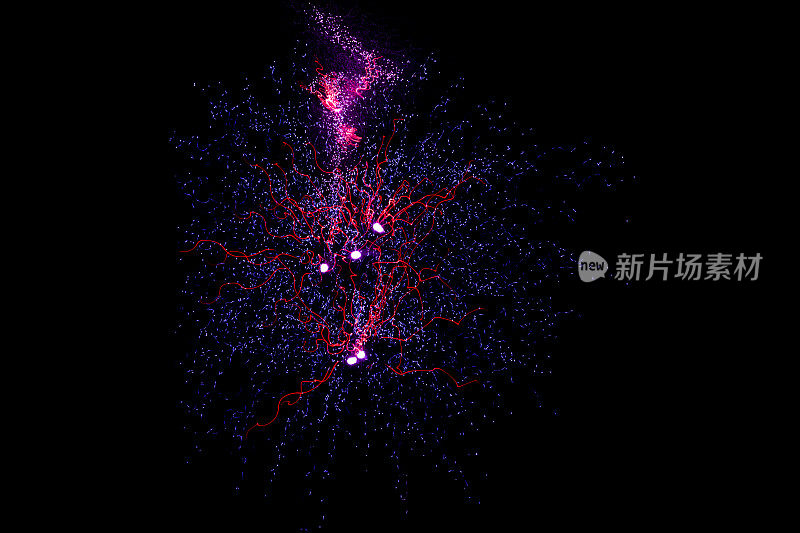 颜色爆炸。抽象光粒子背景。科幻墙纸。