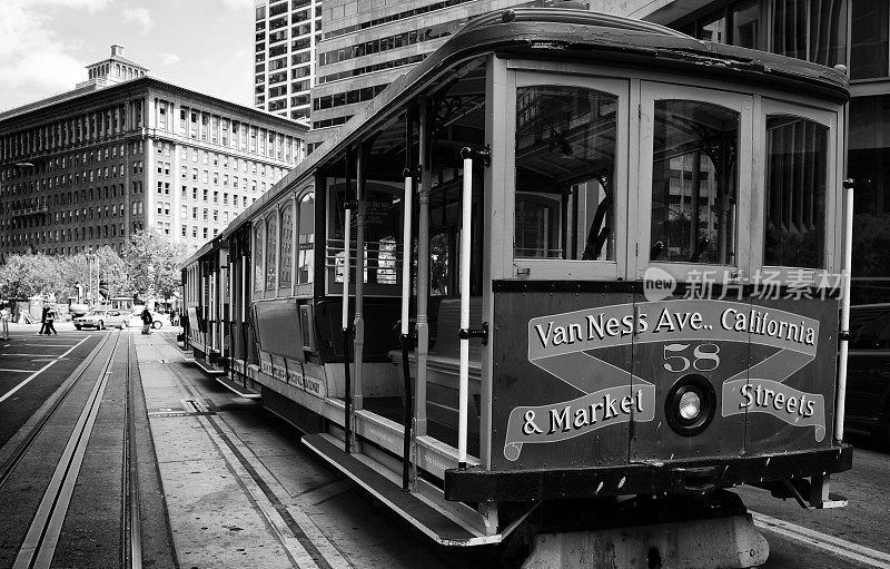 缆车，加利福尼亚街，旧金山。