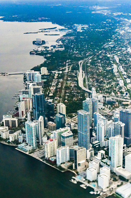 佛罗里达迈阿密海滩的空中鸟瞰图