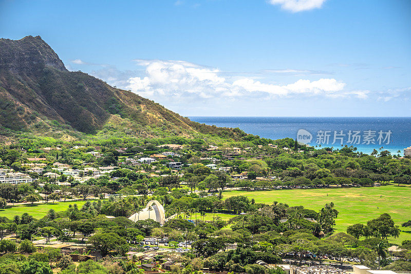 檀香山海岸和火山口