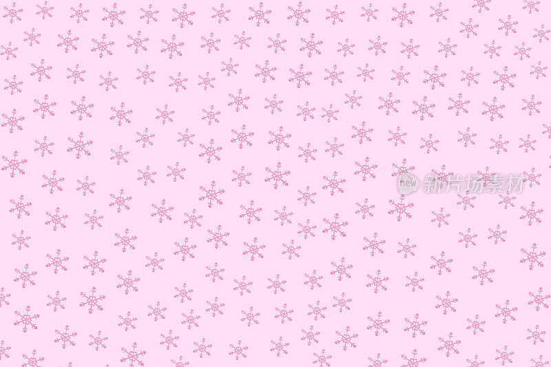 粉色背景上的粉色雪花，创意的节日概念