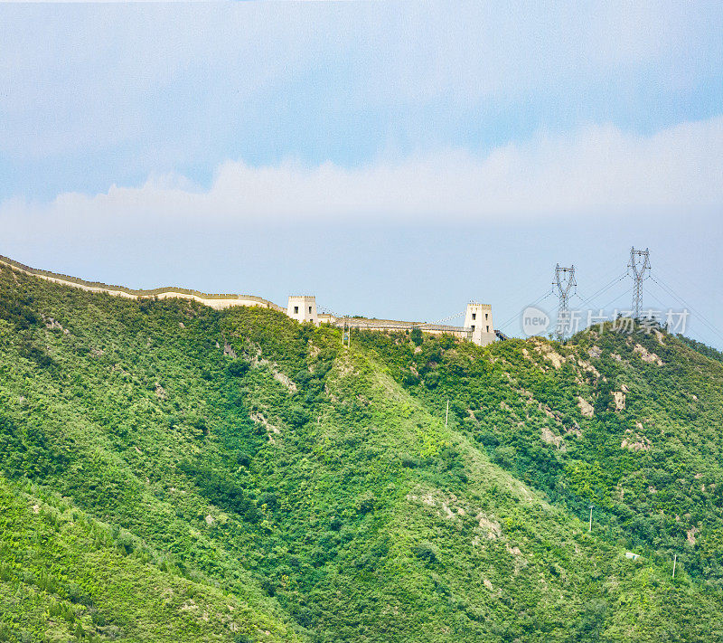 航空摄影中国河北省石家庄市西鹿泉区长庆金蝉山风景区山地长城观光带