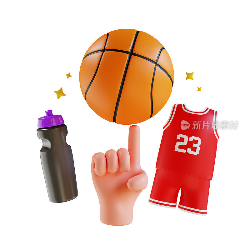 篮球运动器材，一项受美国人和世界上许多国家欢迎的运动。