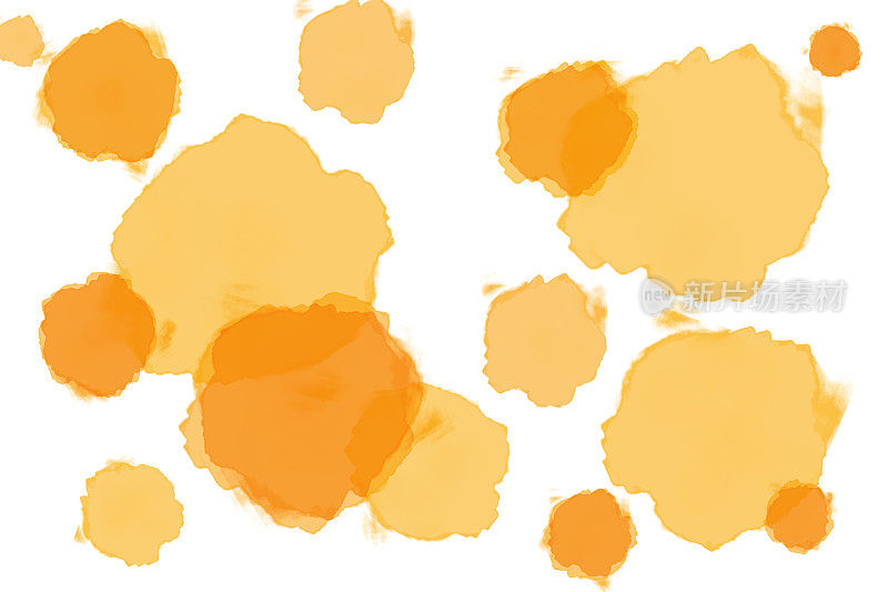 水彩画笔触橙色-抽象背景