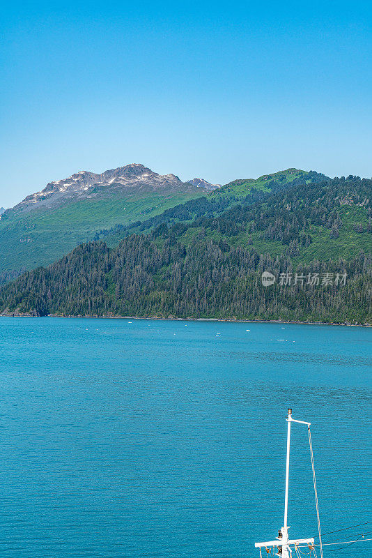 美国阿拉斯加州威廉王子湾学院峡湾的史密斯冰川