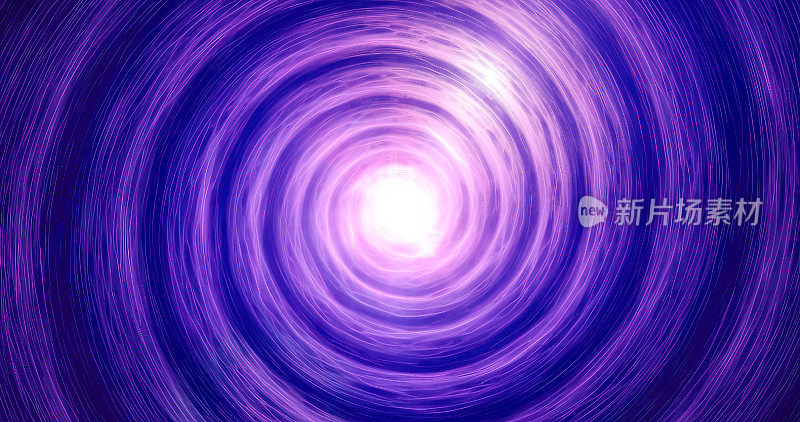 紫色能量魔法高科技数字隧道螺旋漩涡漩涡框架未来力场能量线。抽象的背景