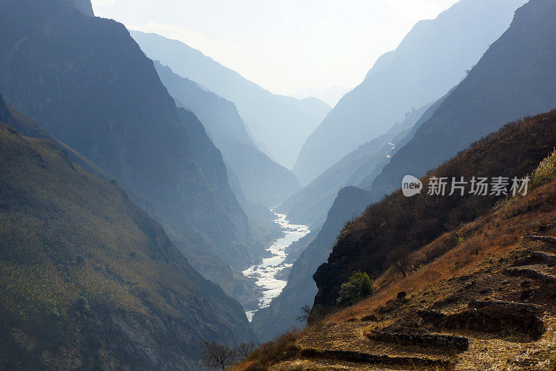 虎跳峡在中国云南省虎跳峡附近