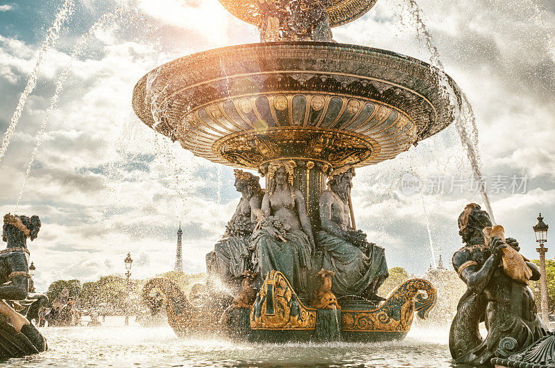 巴黎协和广场上的喷泉