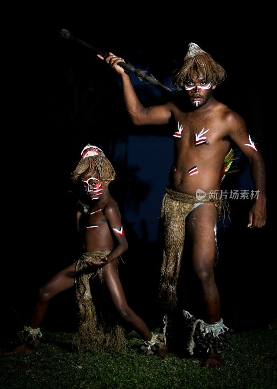 瓦努阿图部落舞蹈演员