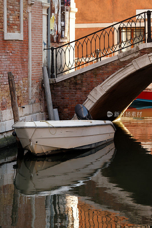 威尼斯运河上的摩托艇