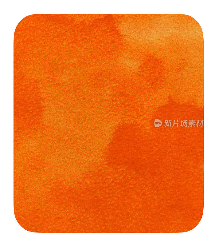 橙色广场水彩画卡