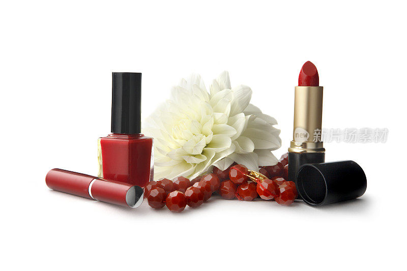 化妆品:指甲油，口红，睫毛膏和玫瑰