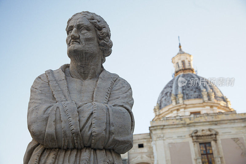 比勒陀利亚丰塔纳雕像。Palermo-Italy