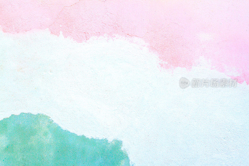 老西西里墙壁背景纹理:斑驳的粉彩粉，绿色，白色