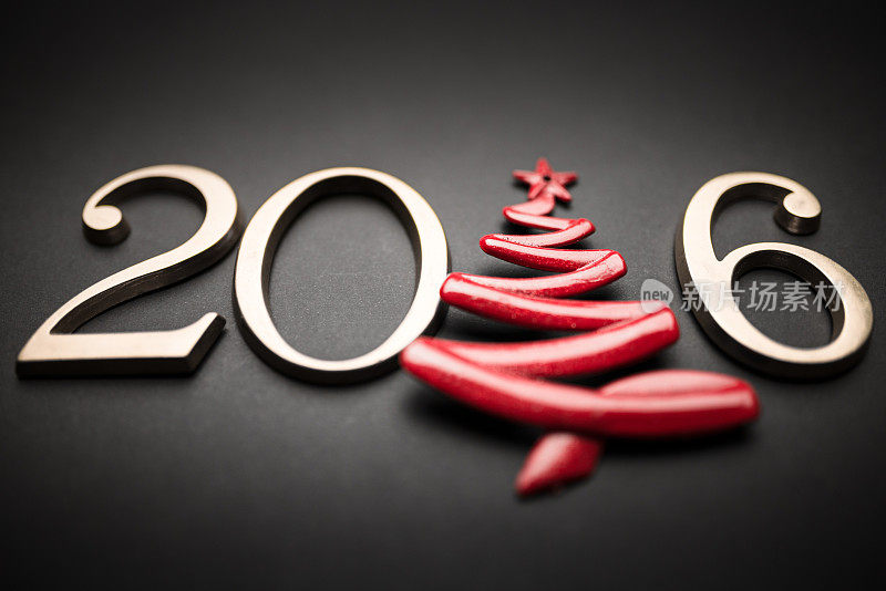 2016新年与圣诞树文字