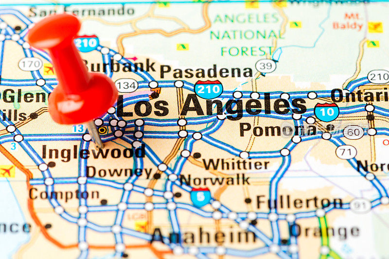 美国首都城市地图系列:洛杉矶，CA