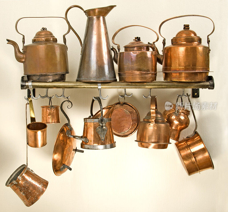 旧铜厨房用具