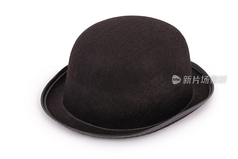 毛毡黑帽孤立在白色背景(剪切路径)
