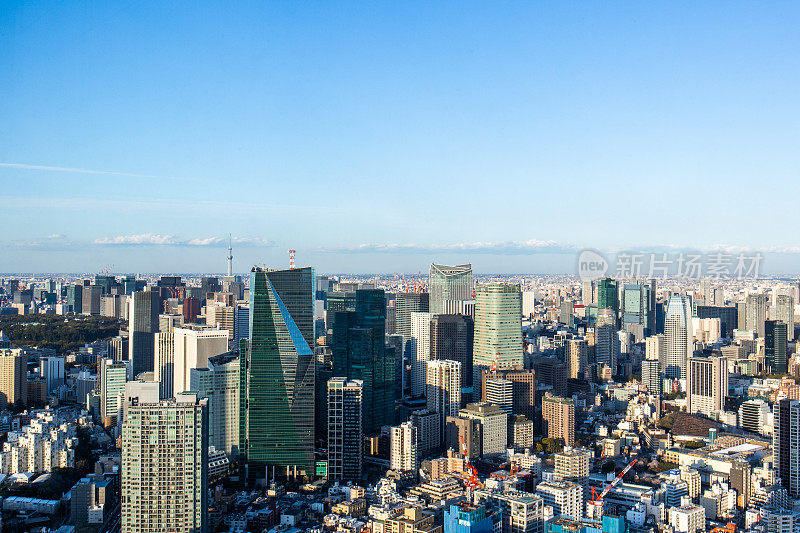 日本东京的现代城市全景