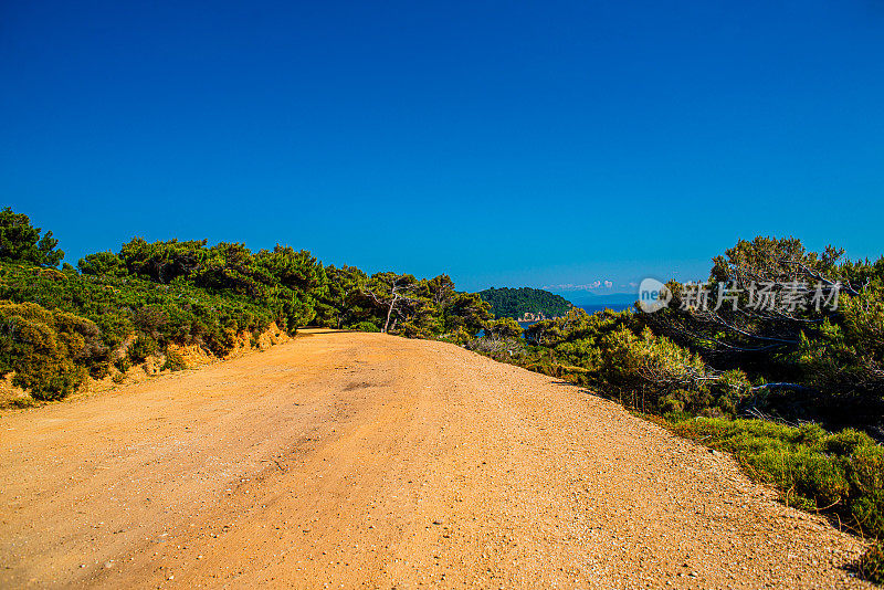 黄色的尘土飞扬的道路