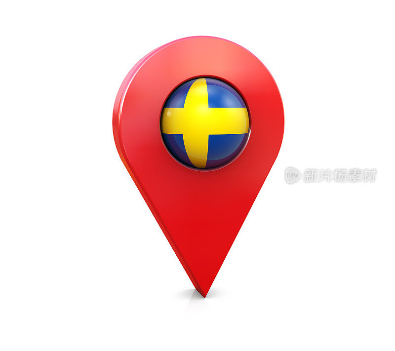 瑞典国旗地图引脚图标