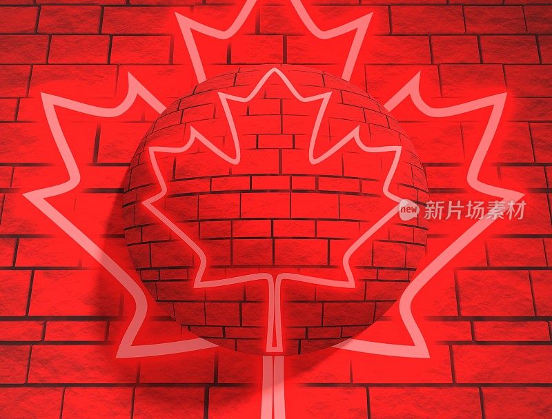 枫叶标志的加拿大国旗
