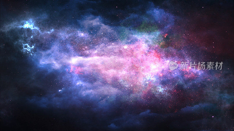 星系和星云由美国宇航局提供。天蓝色紫色