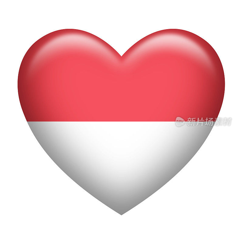 心形的印度尼西亚或摩纳哥徽章