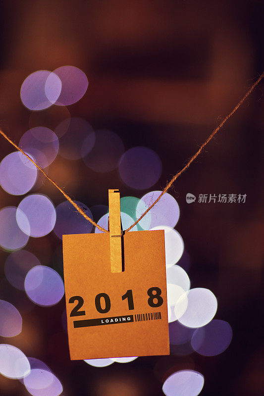 2018概念贺卡和彩灯